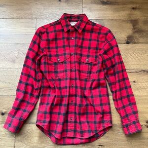 Filson Red Plaid Alaskan Guide Flannel Sz Small Fits Medium